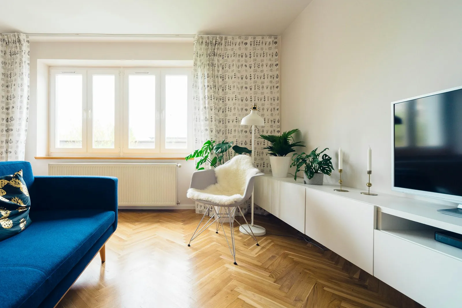 Bright living room with natural daylight